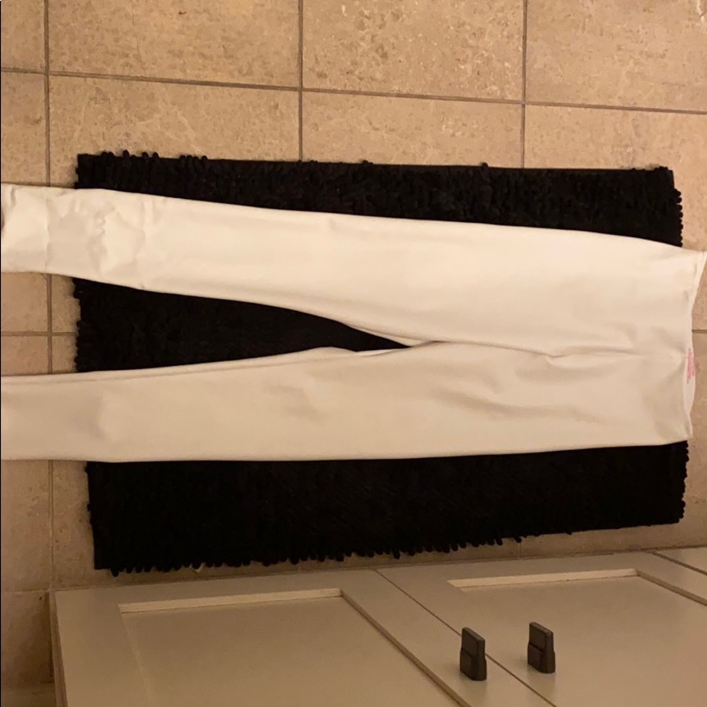 Faux leather white leggings